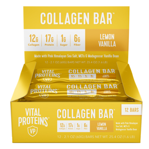 Vital Proteins Collagen Bar Lemon Vanilla on white background