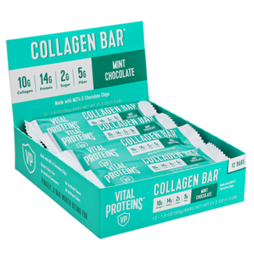 Vital Proteins Collagen Bar Mint Chocolate on white background