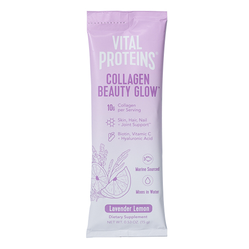 Vital Proteins Collagen Beauty Glow - Lavender Lemon Stick Pack on white background