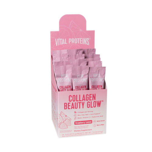 Vital Proteins Collagen Beauty Glow - Strawberry Lemon Stick Pack on white background