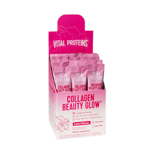 Vital Proteins Collagen Beauty Glow - Tropical Hibiscus Stick Pack on white background