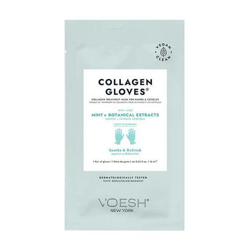 Voesh Collagen Gloves Mint (1 Pair) on white background