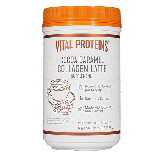 Vital Proteins Collagen Latte (Cocoa Caramel) on white background