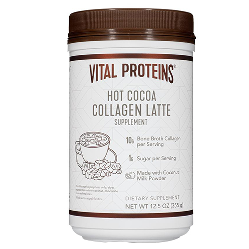 Vital Proteins Collagen Latte (Hot Chocolate) on white background