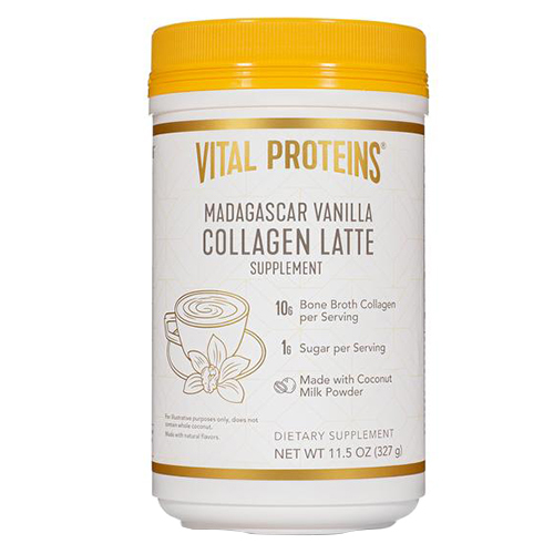 Vital Proteins Collagen Latte (Madagascar Vanilla) on white background