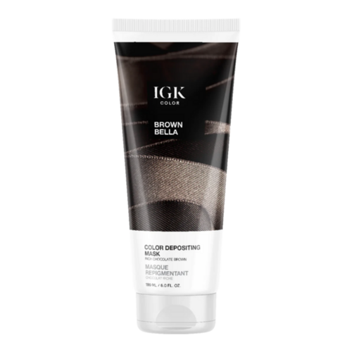 IGK Hair Color Depositing Hair Mask - Brown Bella on white background