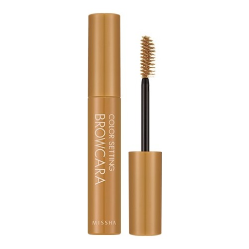MISSHA Color Setting Browcara - No.1 Dark Choco Brown on white background