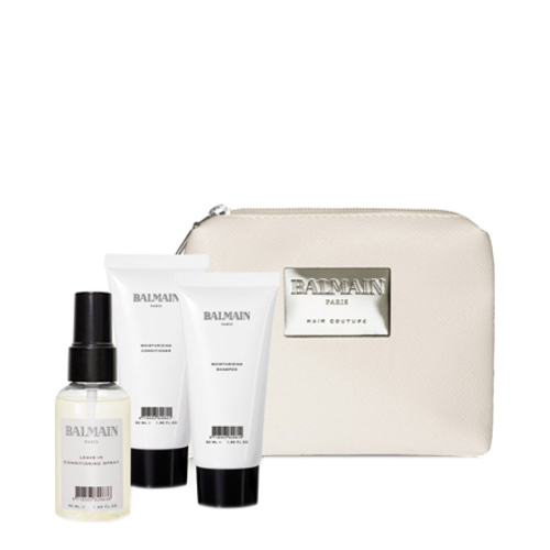 BALMAIN Paris Hair Couture Cosmetic Care Bag on white background