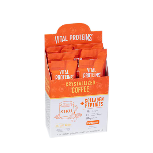 Vital Proteins Crystalized Coffee and Collagen Stick Pack Box on white background