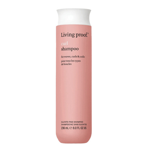 Living Proof Curl Shampoo on white background