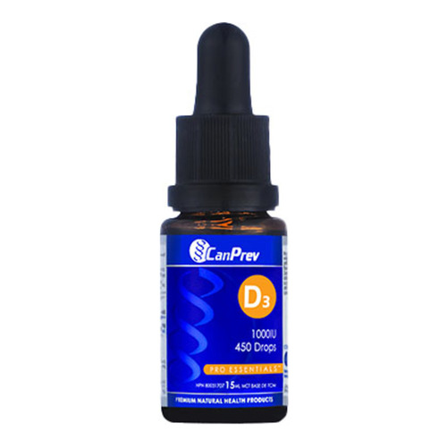 CanPrev D3 Drops 1000IU- MCT base, 15ml/0.5 fl oz