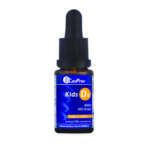 CanPrev D3 Drops Kids 400IU - MCT base, 15ml/0.5 fl oz