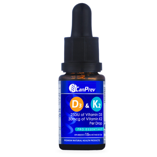 CanPrev D3 and K2 Drops - MCT Base, 15ml/0.5 fl oz