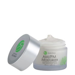 AM/PM Moisturizer on white background
