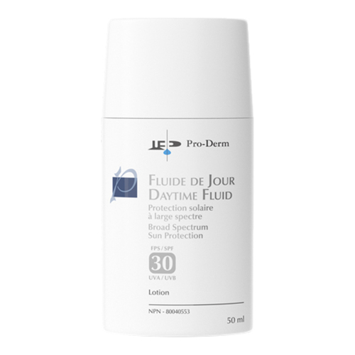 ProDerm Daytime Fluid Broad Spectrum Sun Protection SPF 30 on white background