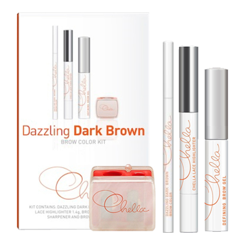 Chella Eyebrow Color Kit - Dazzling Dark Brown on white background