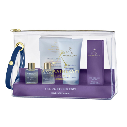 Aromatherapy Associates De-Stress Edit Set on white background