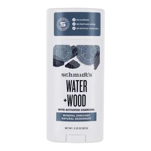 Schmidts Natural Deodorant Stick - Water + Wood on white background