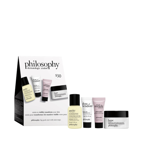 Philosophy Dermatologic Wisdom 4-Piece Trial Set on white background