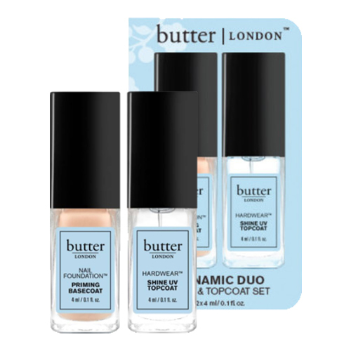 butter LONDON Dynamic Duo - Petite Basecoat and Petite Topcoat on white background