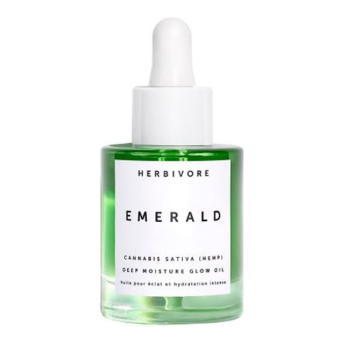 Herbivore Botanicals Emerald Deep Moisture Glow Oil on white background