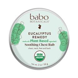 Eucalyptus Remedy Organic Soothing Chest Rub on white background