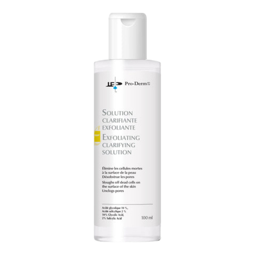 ProDerm Exfoliating Clarifying Solution on white background