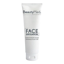 Exfoliating Facial Care on white background