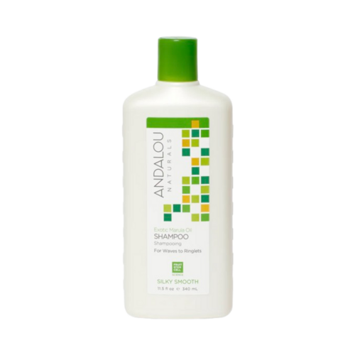 Andalou Naturals Exotic Marula Oil Silky Smooth Shampoo on white background