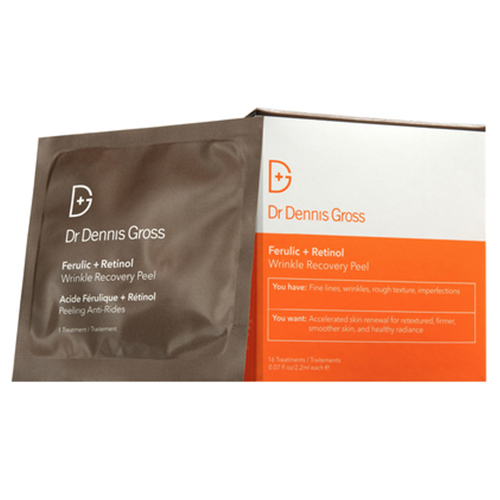 Dr Dennis Gross Ferulic + Retinol Wrinkle Recovery Peel on white background