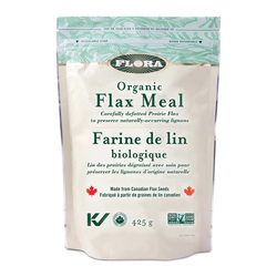 Flax Meal on white background