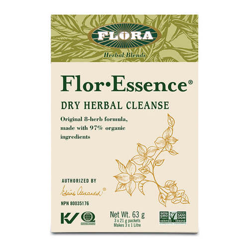 Flora Flor Essence Dry Herbal Tea Blend on white background