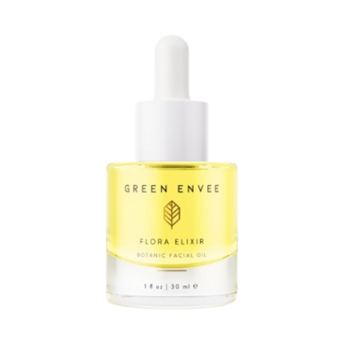 Green Envee Flora Elixir Botanic Oil Serum on white background