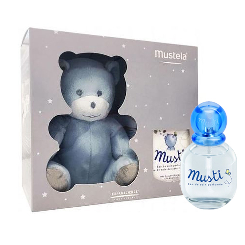 Mustela Gift Set (Eau de soin 50 ml + gift) on white background