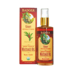 Ginger Deep Tissue Massage Oil on white background