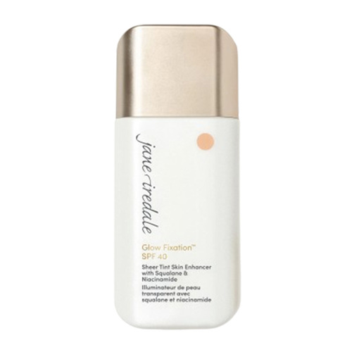 jane iredale Glow Fixation SPF 40 Sheer Tint - Fair to Light, 40ml/1.35 fl oz jane iredale Glow Fixation SPF 40 Sheer Tint - Dark to Deep on white background