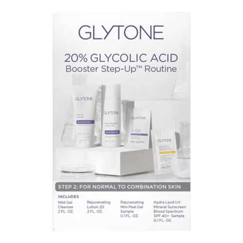 Glytone Glycolic Acid Step-Up Routine 20% Normal to Combination Skin on white background