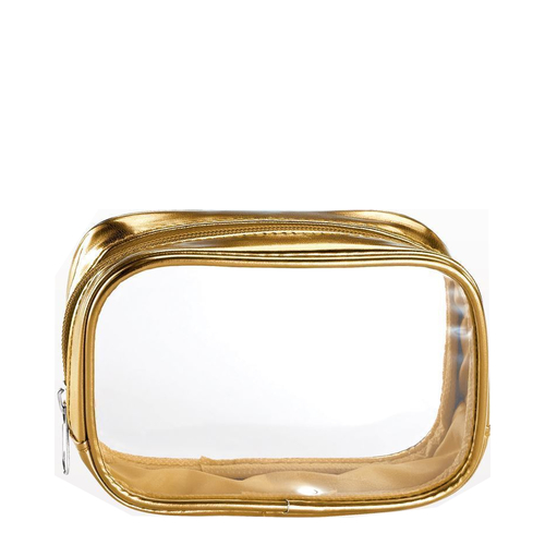 Naturally Yours Gold Cosmetics Bag on white background