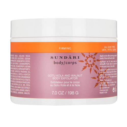 Sundari Gotu Kola and Walnut Body Exfoliator on white background