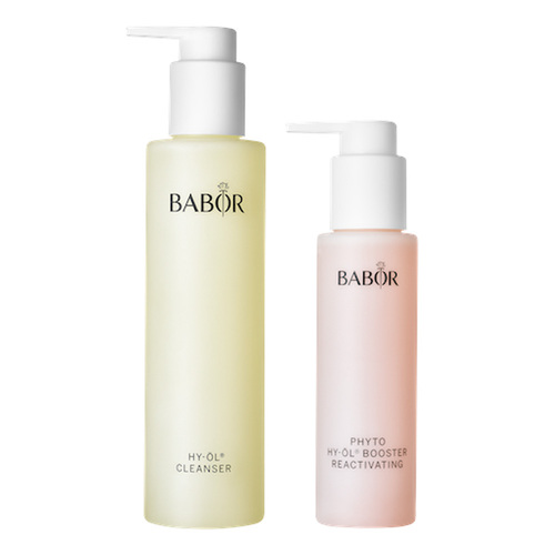 Babor HY-OL Cleanser and Phyto Booster Reactivating Set on white background