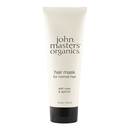 John Masters Organics Hair Mask For Normal Hair With Rose and Apricot on white background