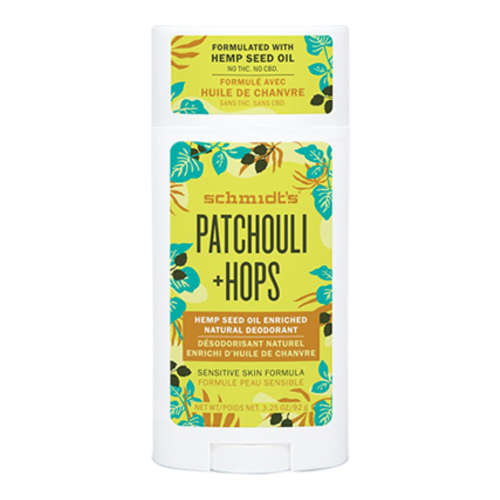 Schmidts Natural Hemp Deodorant Stick - Patchouli + Hops, 92g/3.25 oz Schmidts Natural Hemp Deodorant Stick - Patchouli + Hops on white background