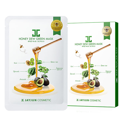 JAYJUN Honey Dew Green Mask (25ml x 5 sheets) on white background