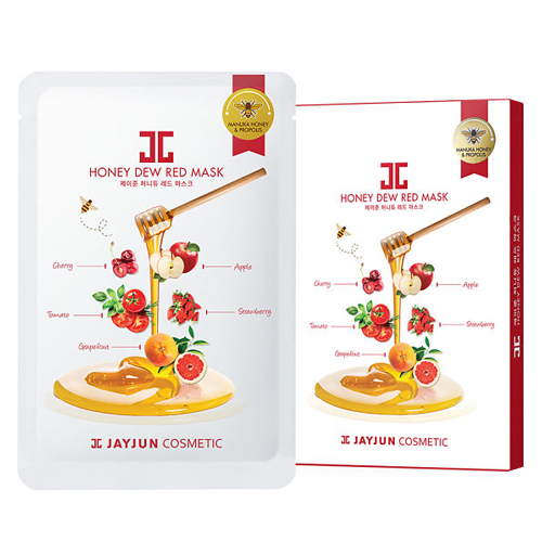 JAYJUN Honey Dew Red Mask (25ml x 5 sheets), 1 set