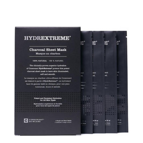 Consonant HydrExtreme  Charcoal Sheet Mask Box of 4 Masks, 1 set