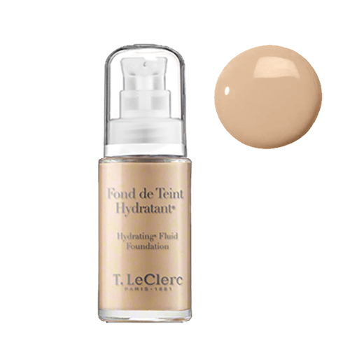 T LeClerc Hydrating Fluid Foundation 01 - Ivoire on white background