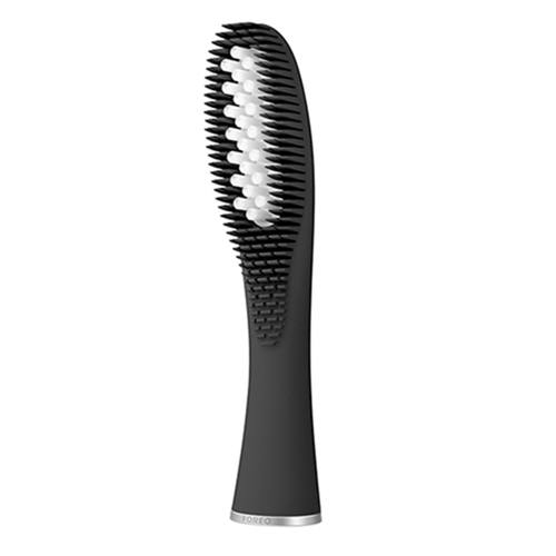 FOREO ISSA Hybrid Wave Brush Head - Black on white background