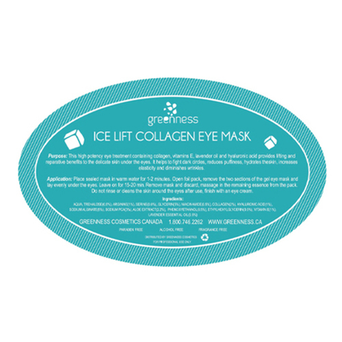 Greenness Cosmetics Ice Lift Hydrating Collagen Eye Mask on white background