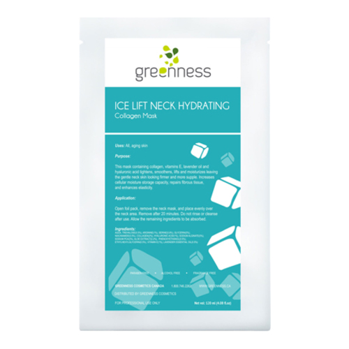 Greeness Cosmetics Ice Lift Hydrating Collagen Neck Mask, 120g/4.2 oz