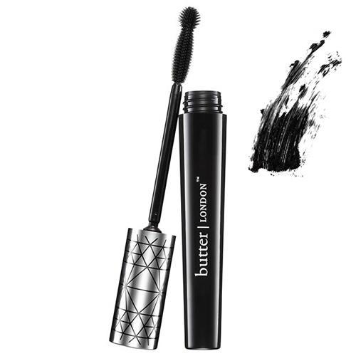 butter LONDON Iconoclast Mega Volume Lacquer Mascara - Black on white background